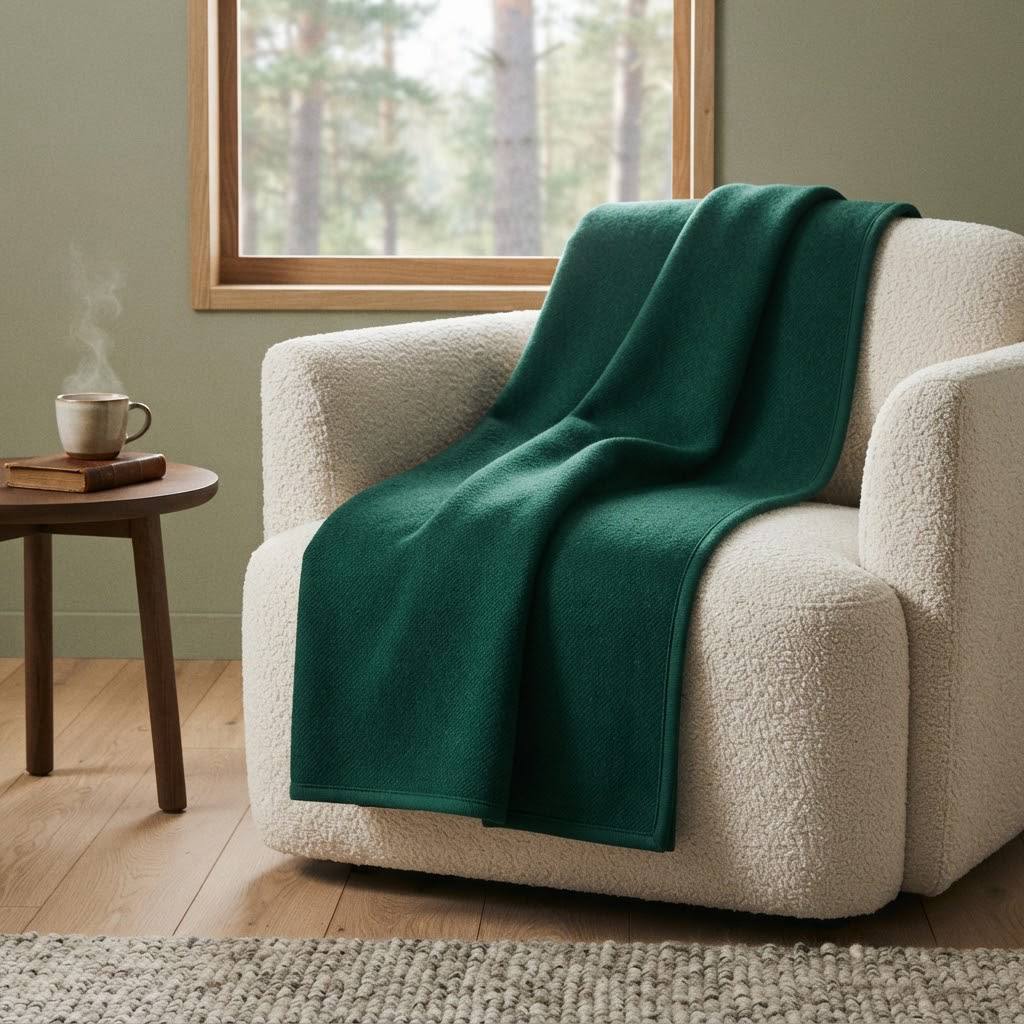Throw "Nordic Forest" (Deep Emerald)