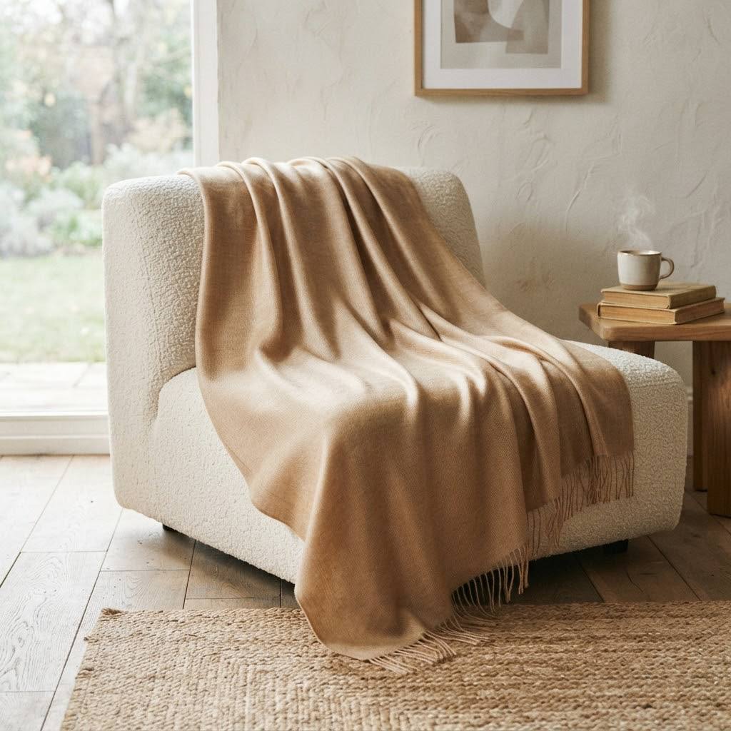 Throw "Andean Alpaca" (Natural Camel / Sand)
